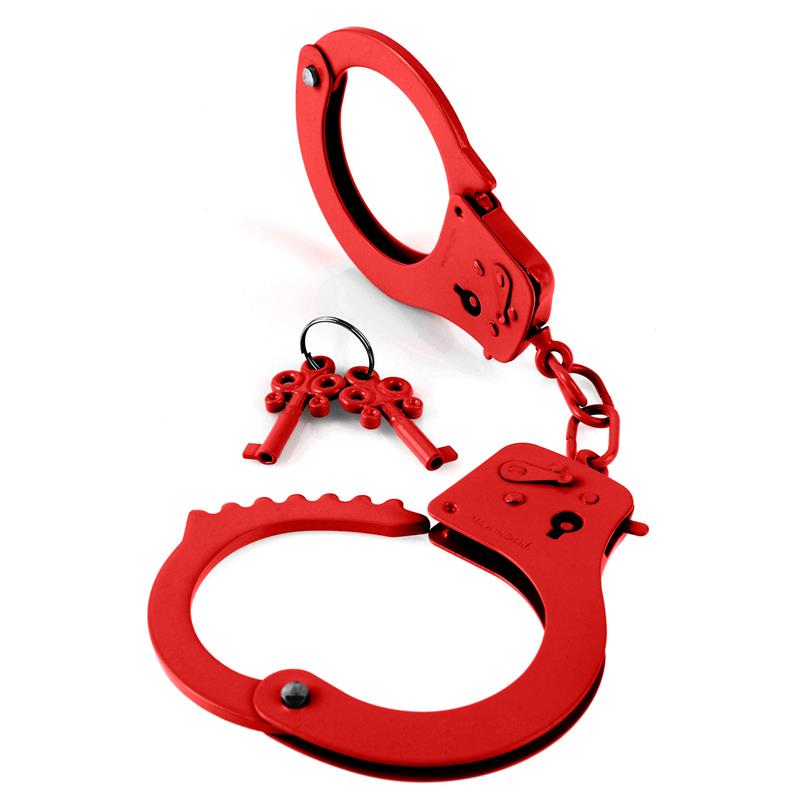 FETISH FANTASY SERIES - DESIGNER METAL HANDCUFFS RED
