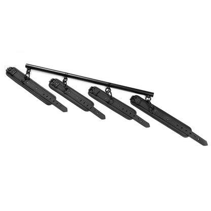 INTOYOU BLACK SHADOW - DETACHABLE RIGID SPREADER BAR AND 4 DETACHABLE NEOPRENE AND VEGAN LEATHER CUFFS