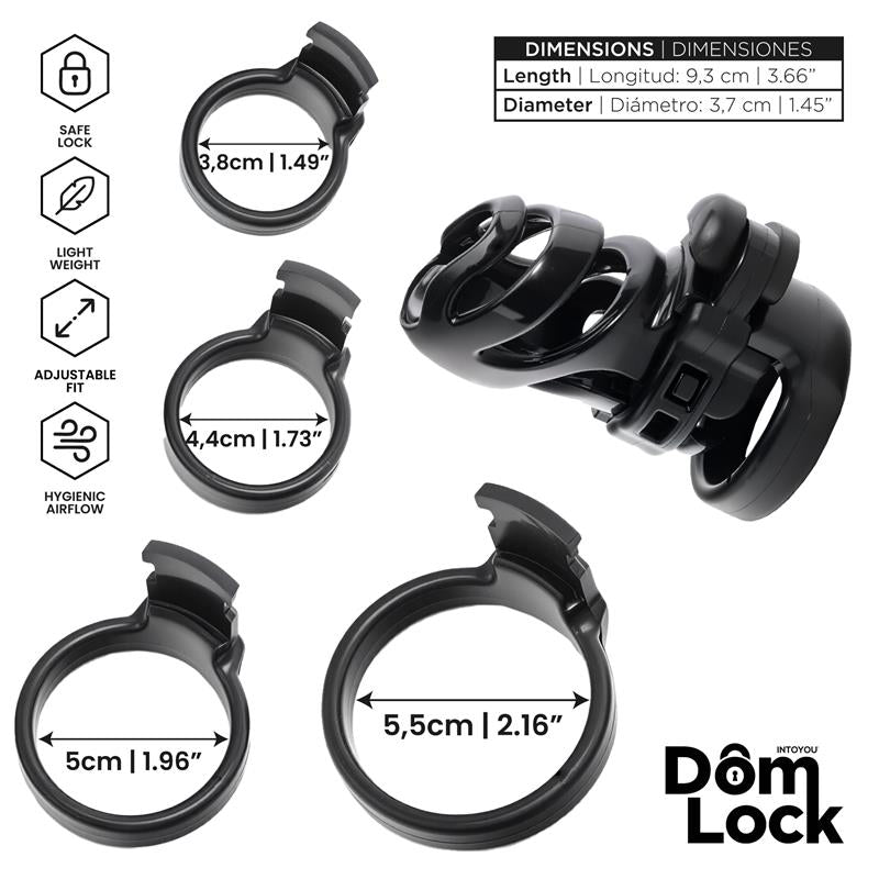 DOMLOCK - DETENTION CHASTITY CAGE WITH ACCESSORY FOR PRINCE ALBERT