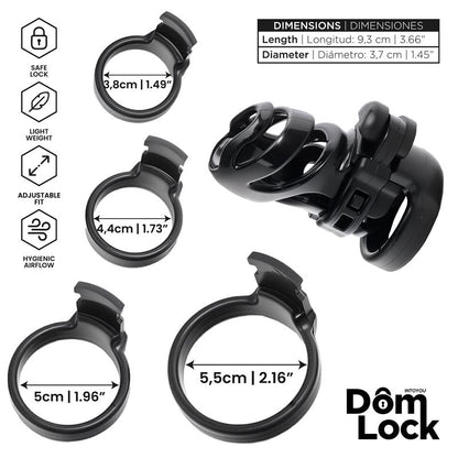 DOMLOCK - DETENTION CHASTITY CAGE WITH ACCESSORY FOR PRINCE ALBERT