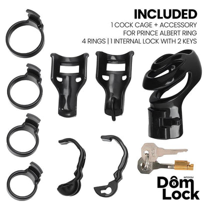 DOMLOCK - DETENTION CHASTITY CAGE WITH ACCESSORY FOR PRINCE ALBERT