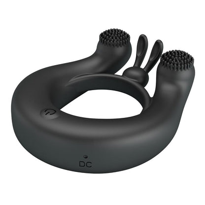 PRETTY LOVE - DAHLIA VIBRATING RING + CLITORIS STIMULATOR 12 VIBRATIONS BLACK