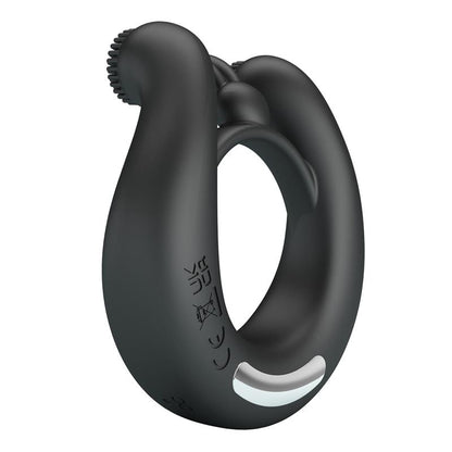 PRETTY LOVE - DAHLIA VIBRATING RING + CLITORIS STIMULATOR 12 VIBRATIONS BLACK
