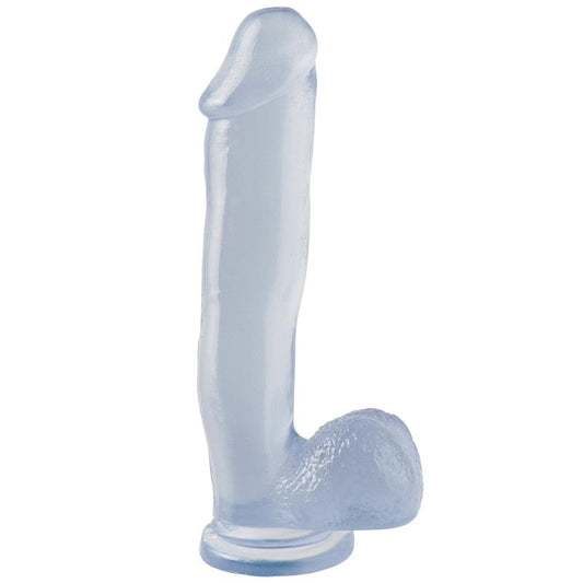 BASIX RUBBER WORKS - DILDO AND TESTICLES WITH SUCTION CUP 30.5CM CLEAR