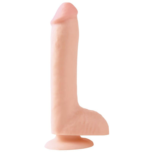BASIX RUBBER WORKS - DILDO AND TESTICLES WITH SUCTION CUP FLESH