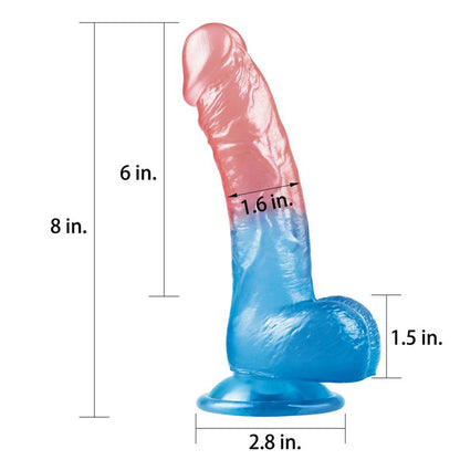 LOVETOY - DILDO DAZZLE STUDS 8 PINK AND BLUE