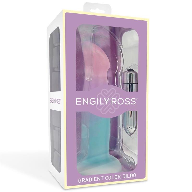 DILDOX BY ENGILY ROSS - DILDO DILDO WITH VIBRATION AND SUCTION CUP GRADIENT COLOUR 17 CM