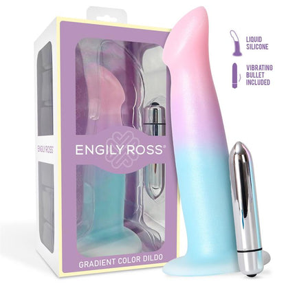 DILDOX BY ENGILY ROSS - DILDO DILDO WITH VIBRATION AND SUCTION CUP GRADIENT COLOUR 17 CM
