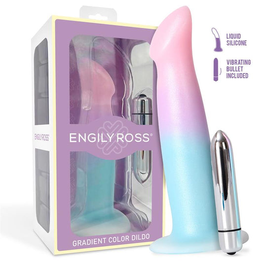 DILDOX BY ENGILY ROSS - DILDO DILDO WITH VIBRATION AND SUCTION CUP GRADIENT COLOUR 17 CM