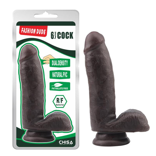 CHISA - DILDO DUAL DENSITY FASHION DUDE 17 X 3.6 CM BROWN