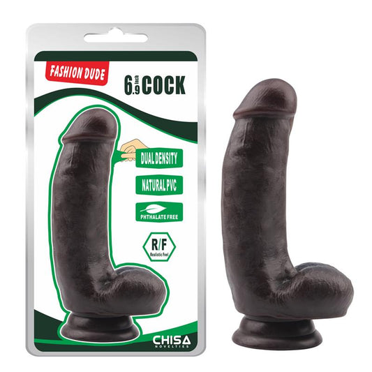 CHISA - DILDO DUAL DENSITY FASHION DUDE 17.2 X 4.1 CM BROWN