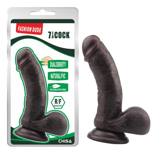 CHISA - DILDO DUAL DENSITY FASHION DUDE 17.5 X 4 CM BROWN