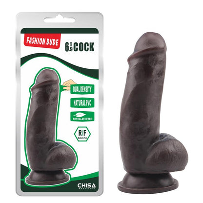CHISA - DILDO DUAL DENSITY FASHION DUDE 17.5 X 4.9 CM BROWN