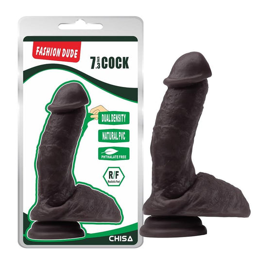 CHISA - DILDO DUAL DENSITY FASHION DUDE 18.5 X 4.3 CM BROWN