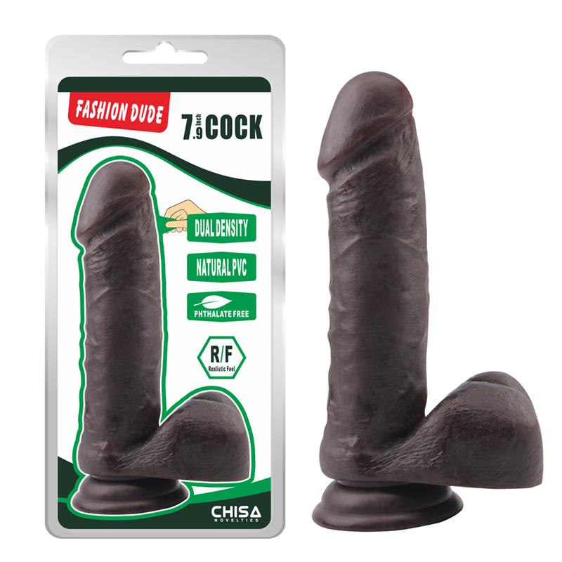 CHISA - DILDO DUAL DENSITY FASHION DUDE 7.9 BROWN