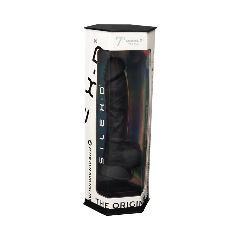SILEXD - DILDO DUAL DENSITY MOD. 1 - 7 BLACK