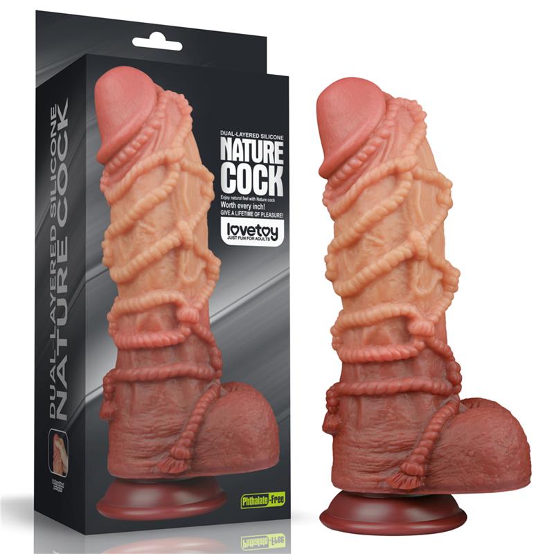 LOVETOY - DILDO DUAL LAYER KING SIZE NATURE 10.5