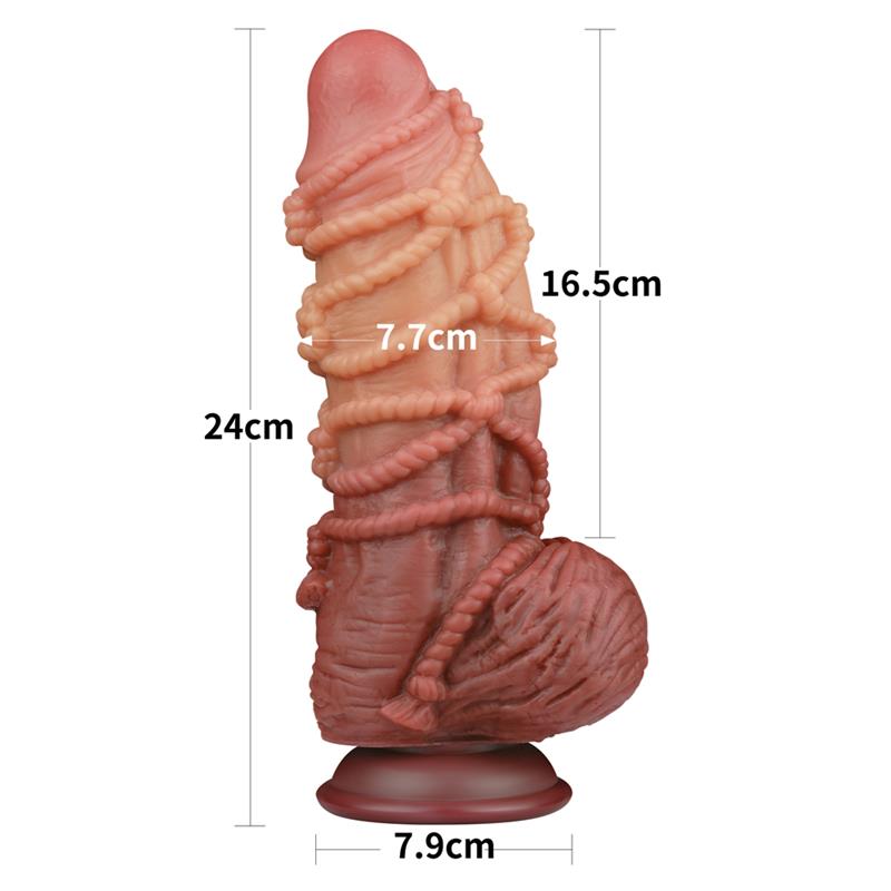 LOVETOY - DILDO DUAL LAYER KING SIZE NATURE 9.5