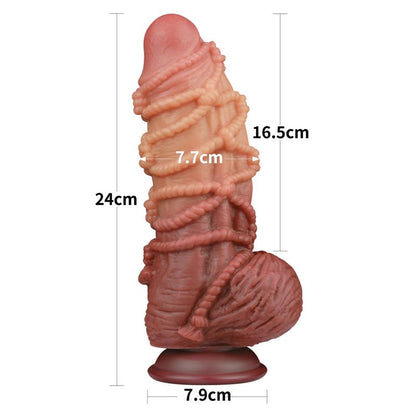 LOVETOY - DILDO DUAL LAYER KING SIZE NATURE 9.5