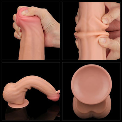 LOVETOY - DILDO DUAL LAYER SLIDING SKIN 11.5