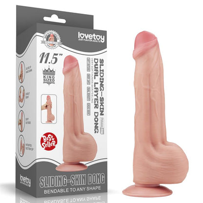 LOVETOY - DILDO DUAL LAYER SLIDING SKIN 11.5