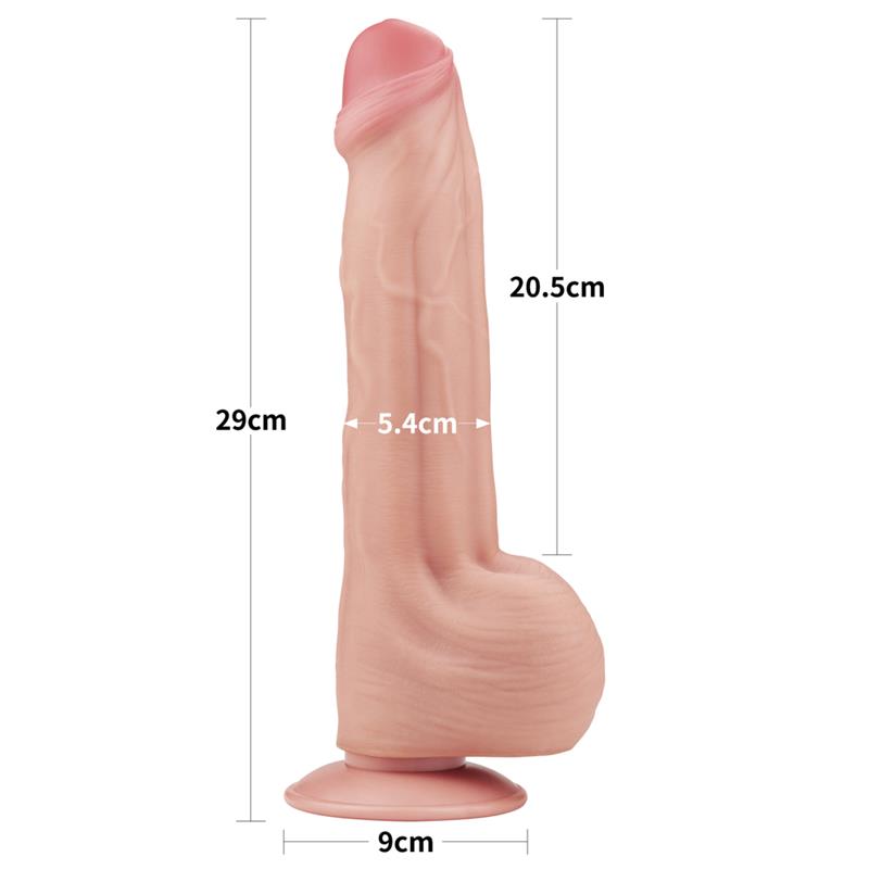 LOVETOY - DILDO DUAL LAYER SLIDING SKIN 11.5
