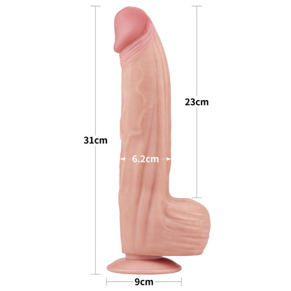 LOVETOY - DILDO DUAL LAYER SLIDING SKIN 12