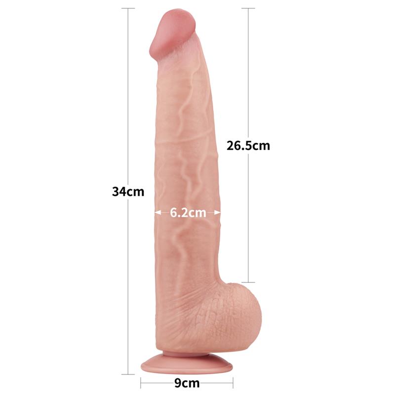 LOVETOY - DILDO DUAL LAYER SLIDING SKIN 13.5