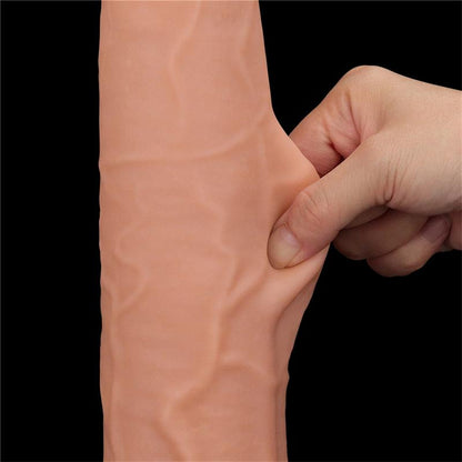 LOVETOY - DILDO DUAL LAYER SLIDING SKIN 13.5