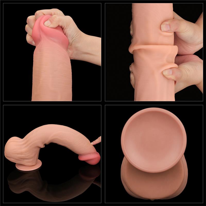 LOVETOY - DILDO DUAL LAYER SLIDING SKIN 14