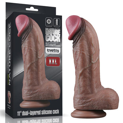 LOVETOY - DILDO DUAL LAYERED SILICONE XXL 11
