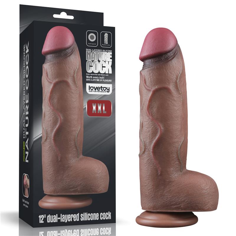 LOVETOY - DILDO DUAL LAYERED SILICONE XXL 12