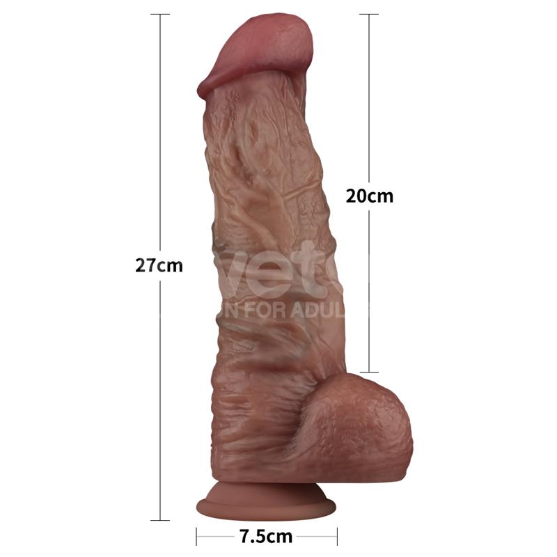 LOVETOY - DILDO DUAL LAYERED XXL 10.5 BLACK
