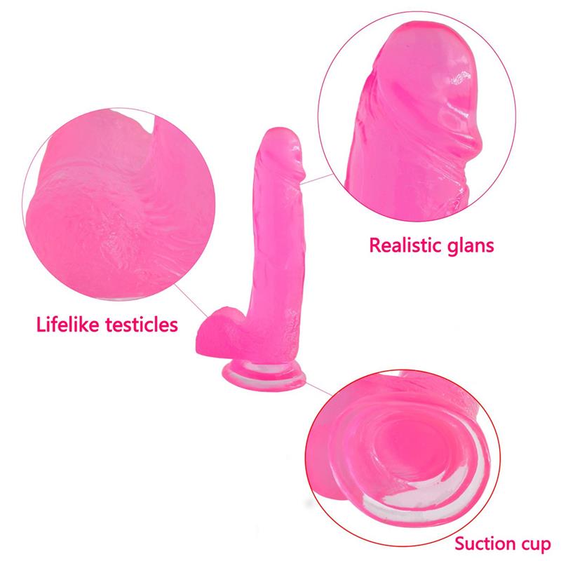 LOVETOY - DILDO JELLY STUDS 8 PINK