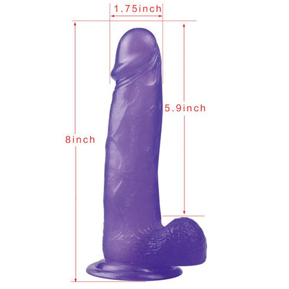 LOVETOY - DILDO JELLY STUDS 8 PURPLE