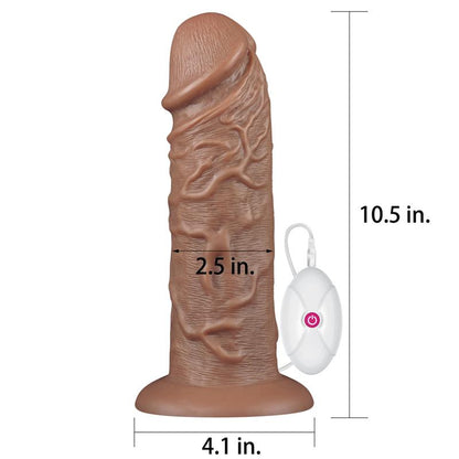 LOVETOY - DILDO KING 10.5 WITH VIBRATION CHUBBY BROWN