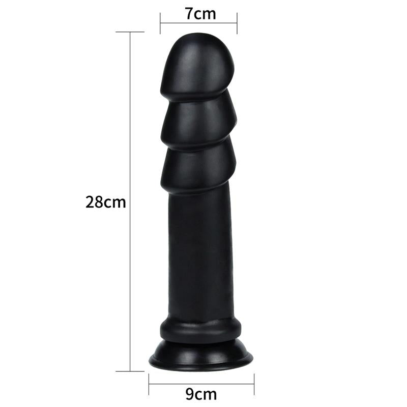 LOVETOY - DILDO KING SIZED ANAL RIPPLES 11.25 BLACK