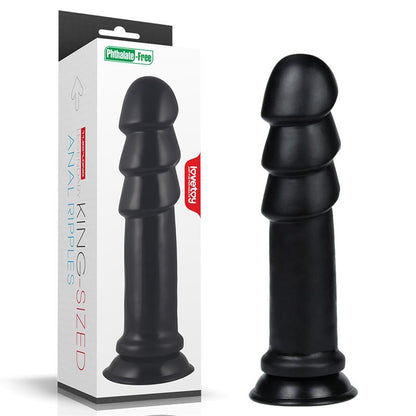 LOVETOY - DILDO KING SIZED ANAL RIPPLES 11.25 BLACK