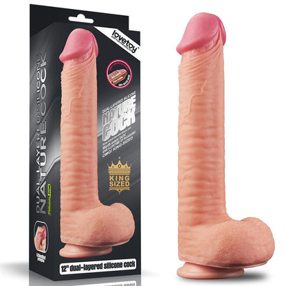 LOVETOY - DILDO NATURE 12 DUAL LAYER FLESH