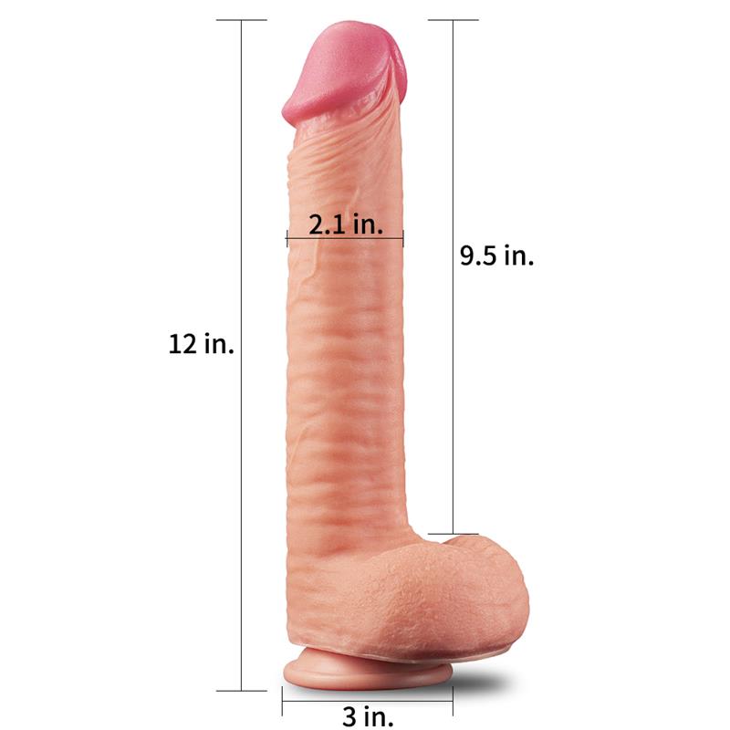 LOVETOY - DILDO NATURE 12 DUAL LAYER FLESH