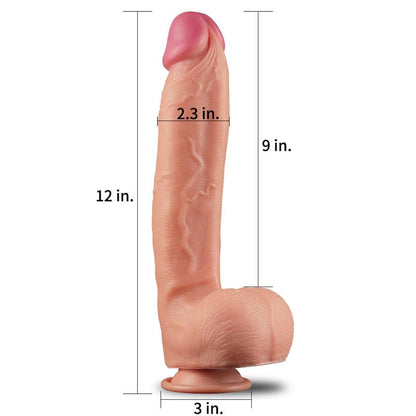 LOVETOY - DILDO NATURE 12 DUAL LAYER FLESH