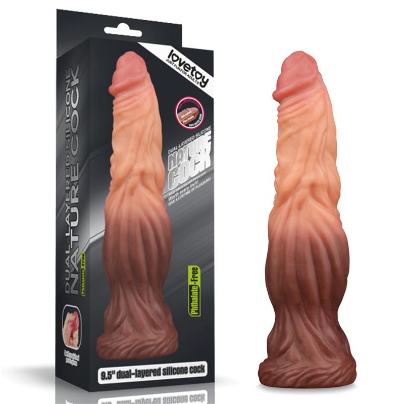 LOVETOY - DILDO NATURE 9.5 DOUBLE COUCHE