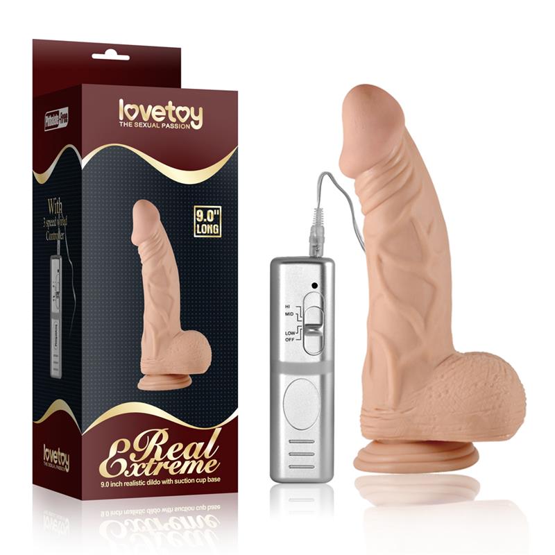 LOVETOY - DILDO REAL EXTREME DILDO WITH VIBRATION 9 FLESH