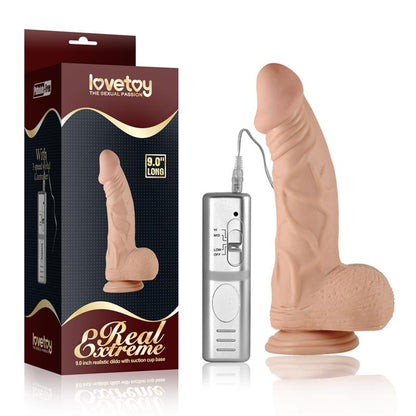 LOVETOY - DILDO REAL EXTREME DILDO WITH VIBRATION 9 FLESH