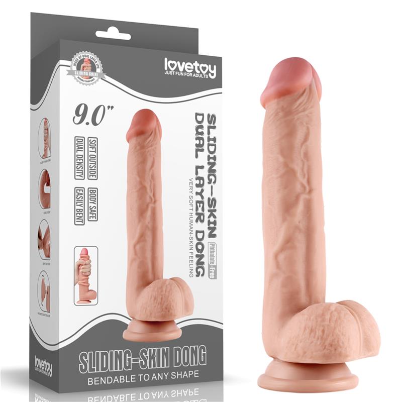 LOVETOY - DILDO SLIDING 9 FLESH