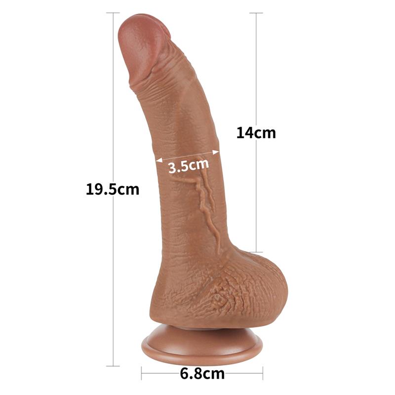 LOVETOY - DILDO SLIDING SKIN 7.5 BROWN