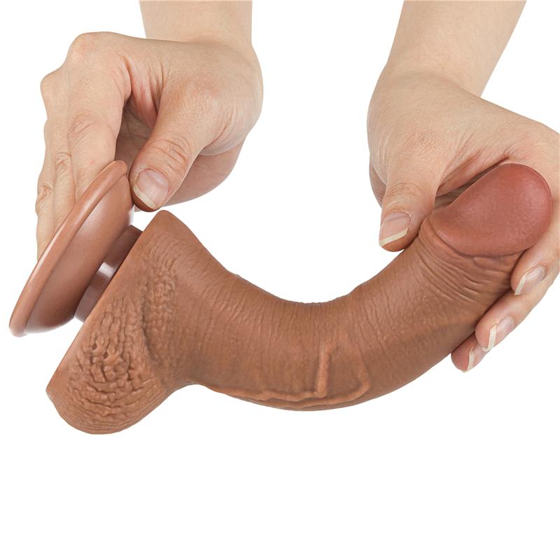 LOVETOY - DILDO SLIDING SKIN 7.5 BROWN