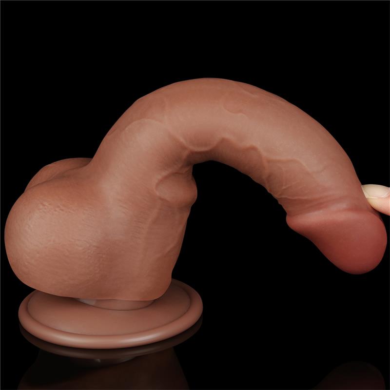 LOVETOY - DILDO SLIDING SKIN 7.5 BROWN