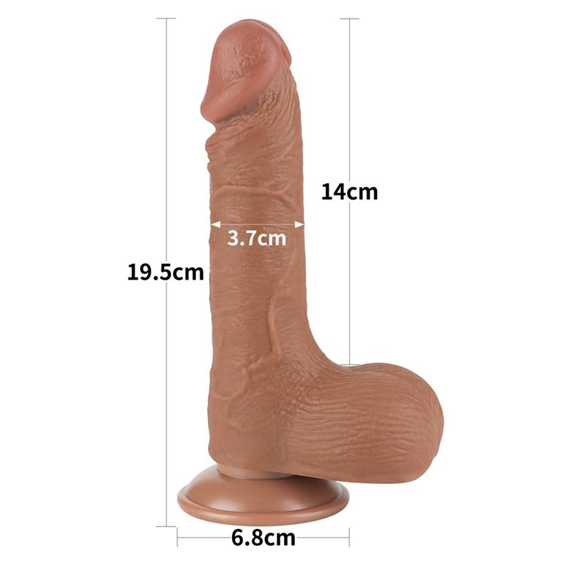 LOVETOY - DILDO SLIDING SKIN 7.5 BROWN