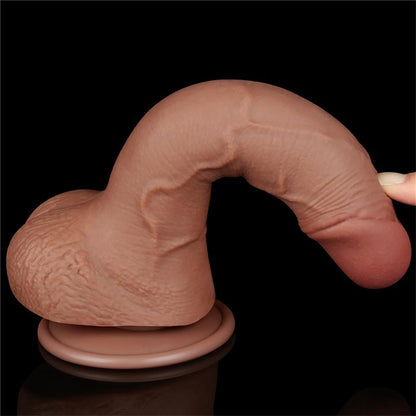 LOVETOY - DILDO SLIDING SKIN 7.5 BROWN